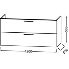 Тумба белый глянец 120 см Jacob Delafon Odeon Rive Gauche EB2525-R7-G1C