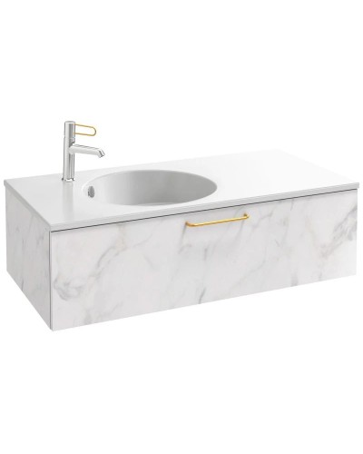 Тумба белый мрамор 100 см Jacob Delafon Odeon Rive Gauche EB2516-R8-NR4
