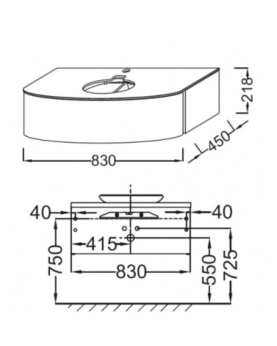 Тумба под раковину Jacob Delafon Presquile 83 EB1106-G1C подвесная Белая глянцевая