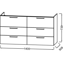 Тумба белый глянец 140 см Jacob Delafon Odeon Rive Gauche EB2536-R9-G1C