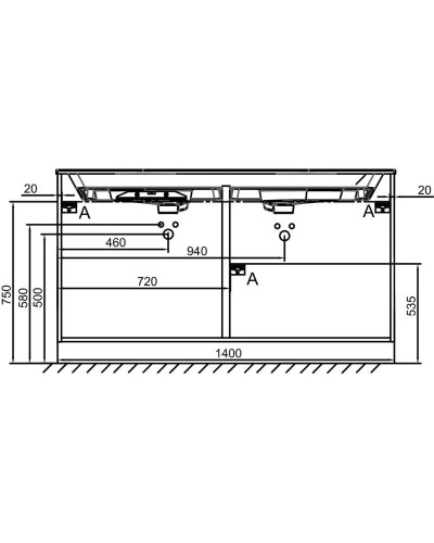 Тумба белый глянец 140 см Jacob Delafon Odeon Rive Gauche EB2536-R9-G1C