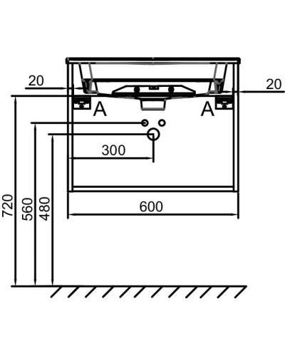 Тумба белый 60 см Jacob Delafon Odeon Rive Gauche EB2510-R9-N18