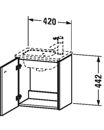 Тумба бетонно-серый матовый 42 см Duravit Brioso BR4000L0707