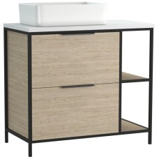 Тумба дуб/черный 80,4 см Cersanit Bosquet A63012