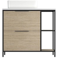 Тумба дуб/черный 80,4 см Cersanit Bosquet A63012