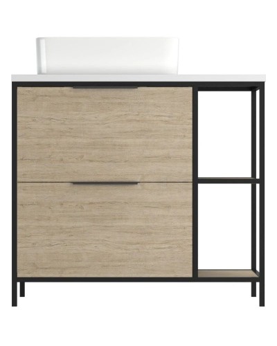 Тумба дуб/черный 80,4 см Cersanit Bosquet A63012