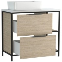 Тумба дуб/черный 80,4 см Cersanit Bosquet A63012