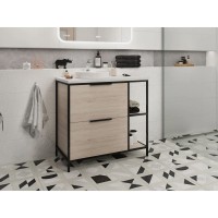 Тумба дуб/черный 80,4 см Cersanit Bosquet A63012