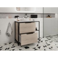 Тумба дуб/черный 80,4 см Cersanit Bosquet A63012