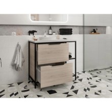 Тумба дуб/черный 80,4 см Cersanit Bosquet A63012