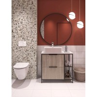 Тумба дуб/черный 80,4 см Cersanit Bosquet A63012