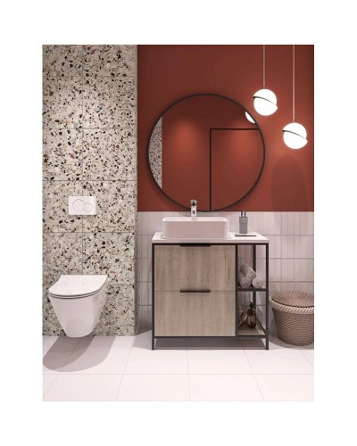 Тумба дуб/черный 80,4 см Cersanit Bosquet A63012