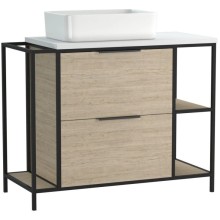 Тумба дуб/черный 100,2 см Cersanit Bosquet A63013