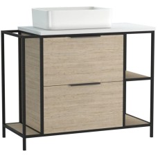 Тумба дуб/черный 100,2 см Cersanit Bosquet A63013