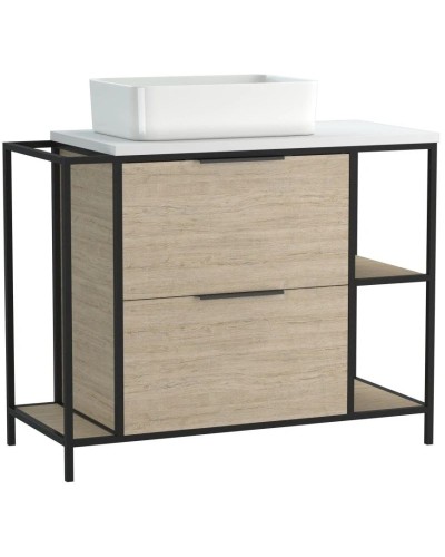 Тумба дуб/черный 100,2 см Cersanit Bosquet A63013