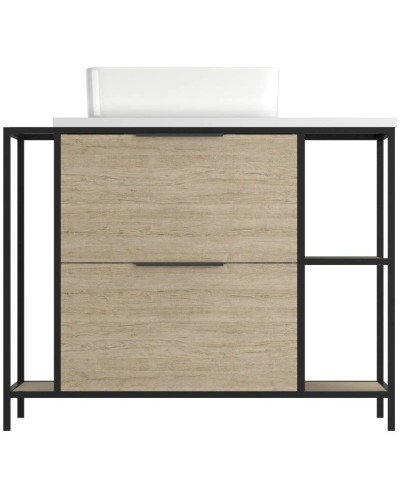 Тумба дуб/черный 100,2 см Cersanit Bosquet A63013