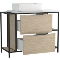 Тумба дуб/черный 100,2 см Cersanit Bosquet A63013