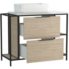 Тумба дуб/черный 100,2 см Cersanit Bosquet A63013