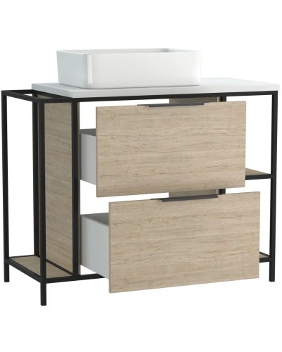 Тумба дуб/черный 100,2 см Cersanit Bosquet A63013