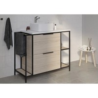 Тумба дуб/черный 100,2 см Cersanit Bosquet A63013