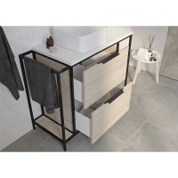 Тумба дуб/черный 100,2 см Cersanit Bosquet A63013