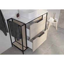 Тумба дуб/черный 100,2 см Cersanit Bosquet A63013