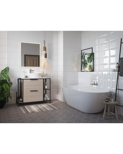 Тумба дуб/черный 100,2 см Cersanit Bosquet A63013