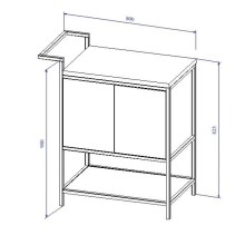 Тумба зеленый/черный 80 см Cersanit Botanique A63014