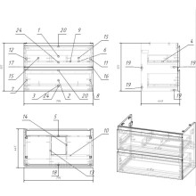 Тумба белый глянец 79,4 см Cersanit Moduo SZ-MOD80-BL/Wh
