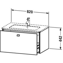 Тумба тауп матовый 82 см Duravit Brioso BR400201091