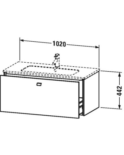 Тумба белый глянец 102 см Duravit Brioso BR400302222