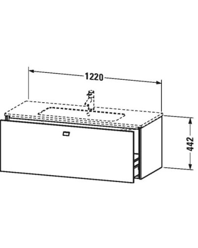 Тумба базальт матовый 122 см Duravit Brioso BR400401043