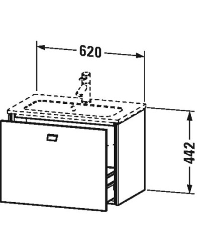Тумба белый матовый 62 см Duravit Brioso BR401001818