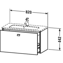 Тумба белый глянец 82 см Duravit Brioso BR401102222
