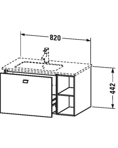 Тумба базальт матовый 82 см Duravit Brioso BR401201043