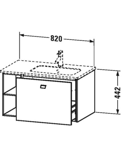 Тумба базальт матовый 82 см Duravit Brioso BR401404343