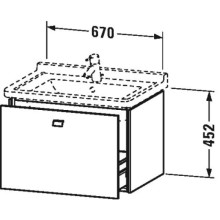 Тумба черный дуб 67 см Duravit Brioso BR404101016