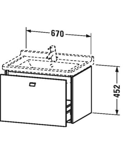 Тумба графит матовый 67 см Duravit Brioso BR404104949