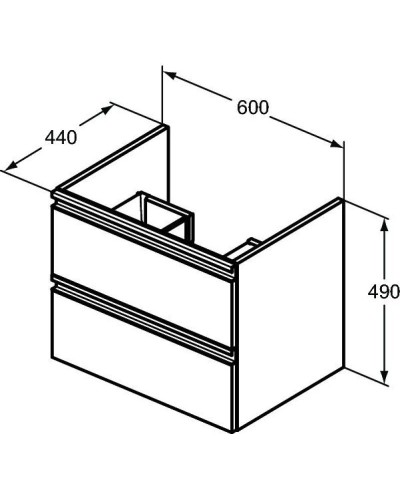 Тумба черный матовый 60 см Ideal Standard Tesi T0050ZT