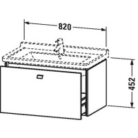 Тумба бетонно-серый матовый 82 см Duravit Brioso BR404200707