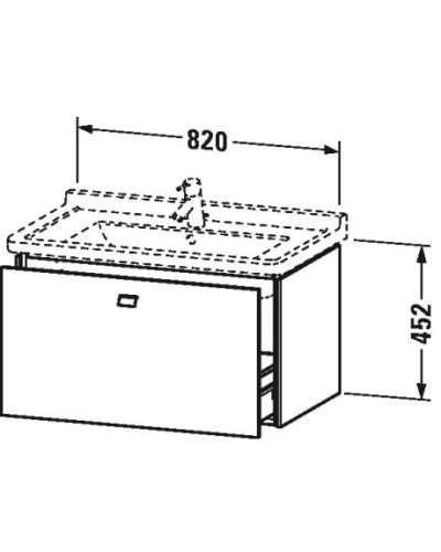 Тумба базальт матовый 82 см Duravit Brioso BR404201043