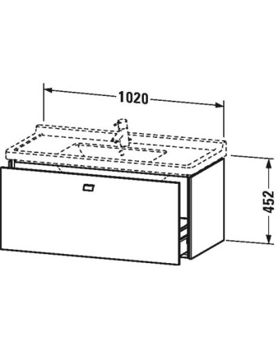 Тумба темный орех 102 см Duravit Brioso BR404301021