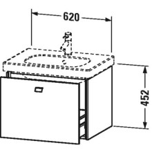 Тумба графит матовый 67 см Duravit Brioso BR404501049