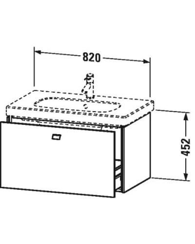 Тумба графит матовый 82 см Duravit Brioso BR404601049