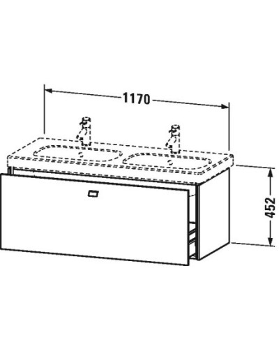 Тумба базальт матовый 117 см Duravit Brioso BR404801043