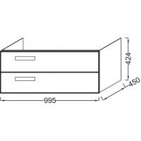Тумба арлингтонгский дуб 100 см Jacob Delafon Rythmik EB1304-E70