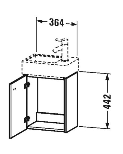Тумба бетонно-серый матовый 36,4 см Duravit Brioso BR4049L0707