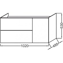 Тумба квебекский дуб 102 см Jacob Delafon Odeon Up EB891-E10