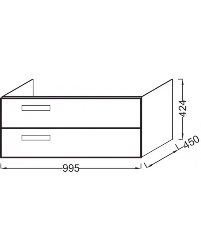 Тумба белый глянец 99,5 см Jacob Delafon Rythmik EB1304-G1C