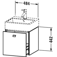 Тумба белый глянец 48,4 см Duravit Brioso BR405201022